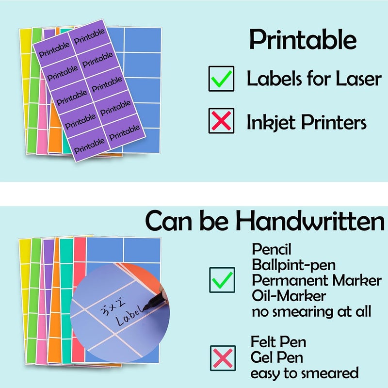 YSHIHE 240 PCS Colored Labels Stickers 3 x 2 Inch Rectangular Moving Labels 8 Colors Large Color Coding Labels - Light Color - Image 4